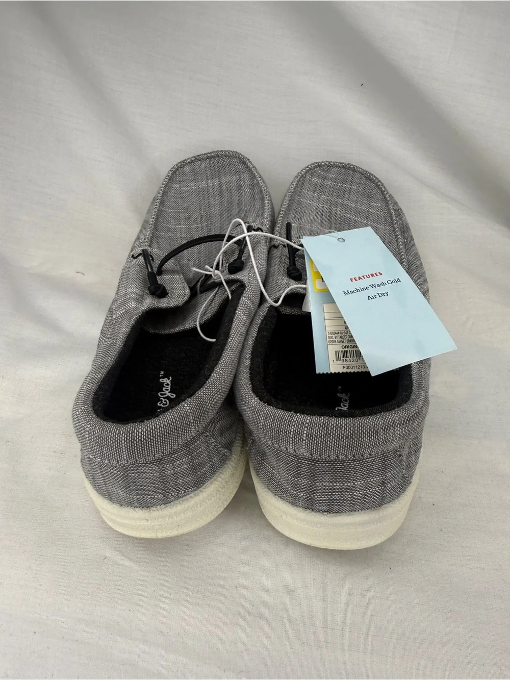 Cat & Jack Gray Boys Briar Slip-On Canvas Boat Shoes